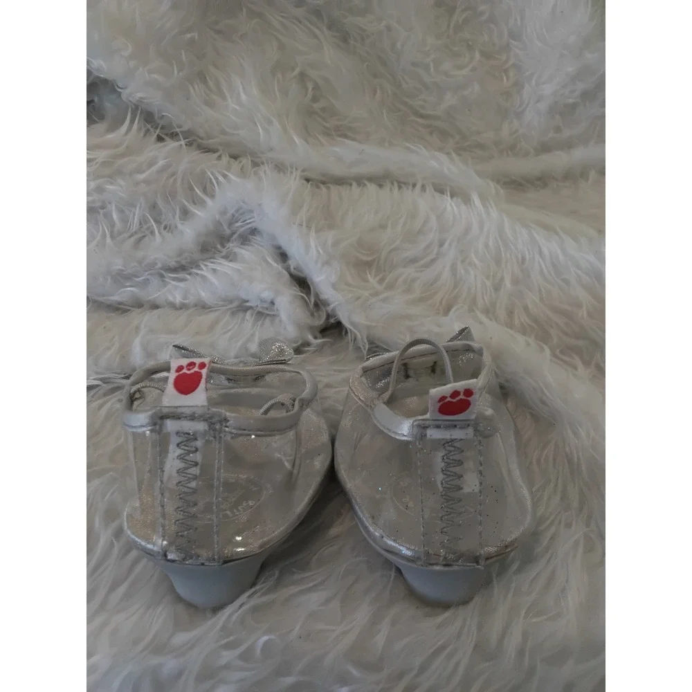 Build-A-Bear Workshop Silver Glitter Bow Heels Doll Shoes 20389 Plush Accessory